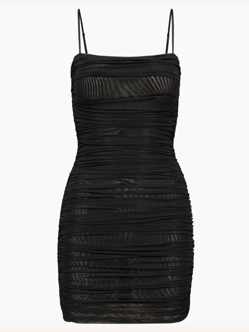 Aritzia Babaton Alias Tight Mini Dress Black Mesh Ruched